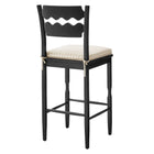 Modway Jax Oak Wood Bar Stool With Wavy Razor Back and Cushion