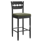 Modway Jax Oak Wood Bar Stool With Wavy Razor Back and Cushion