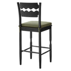 Modway Jax Oak Wood Bar Stool With Wavy Razor Back and Cushion