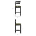 Modway Jax Oak Wood Bar Stool With Wavy Razor Back and Cushion