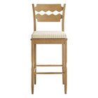 Modway Jax Oak Wood Bar Stool With Wavy Razor Back and Cushion