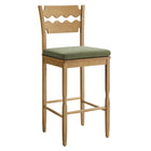 Modway Jax Oak Wood Bar Stool With Wavy Razor Back and Cushion