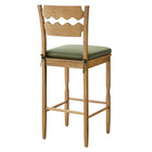 Modway Jax Oak Wood Bar Stool With Wavy Razor Back and Cushion