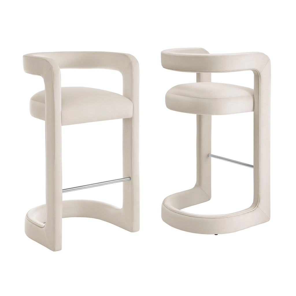 Modway Winslow Performance Velvet Bar Stool Set of 2