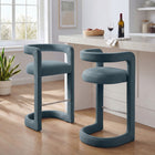Modway Winslow Performance Velvet Bar Stool Set of 2