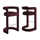 Modway Winslow Performance Velvet Bar Stool Set of 2