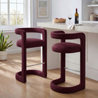 Modway Winslow Performance Velvet Bar Stool Set of 2