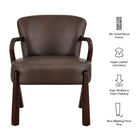 Modway Arden Faux Leather Upholstered Accent Armchair