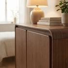 Modway Lumo 2-Door Curved Wood Accent Cabinet