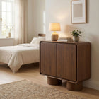 Modway Lumo 2-Door Curved Wood Accent Cabinet