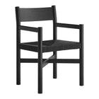 Modway Alvia Oak Wood Dining Armchairs With Woven Seats Set of 2
