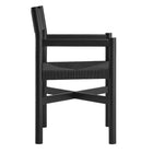 Modway Alvia Oak Wood Dining Armchairs With Woven Seats Set of 2