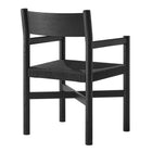 Modway Alvia Oak Wood Dining Armchairs With Woven Seats Set of 2