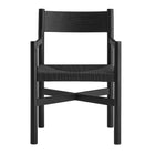 Modway Alvia Oak Wood Dining Armchairs With Woven Seats Set of 2