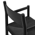 Modway Alvia Oak Wood Dining Armchairs With Woven Seats Set of 2