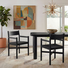 Modway Alvia Oak Wood Dining Armchairs With Woven Seats Set of 2