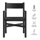 Modway Alvia Oak Wood Dining Armchairs With Woven Seats Set of 2