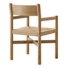Modway Alvia Oak Wood Dining Armchairs With Woven Seats Set of 2