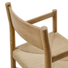 Modway Alvia Oak Wood Dining Armchairs With Woven Seats Set of 2