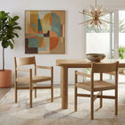 Modway Alvia Oak Wood Dining Armchairs With Woven Seats Set of 2