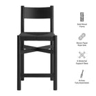 Modway Alvia Oak Wood Counter Stools With Woven Seats Set of 2