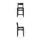 Modway Alvia Oak Wood Counter Stools With Woven Seats Set of 2
