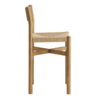 Modway Alvia Oak Wood Counter Stools With Woven Seats Set of 2