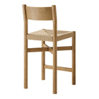 Modway Alvia Oak Wood Counter Stools With Woven Seats Set of 2