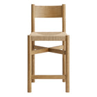Modway Alvia Oak Wood Counter Stools With Woven Seats Set of 2