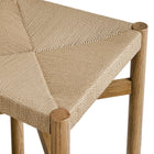 Modway Alvia Oak Wood Counter Stools With Woven Seats Set of 2