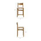 Modway Alvia Oak Wood Counter Stools With Woven Seats Set of 2