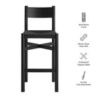 Modway Alvia Oak Wood Bar Stools With Woven Seats Set of 2