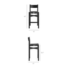 Modway Alvia Oak Wood Bar Stools With Woven Seats Set of 2