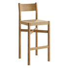 Modway Alvia Oak Wood Bar Stools With Woven Seats Set of 2