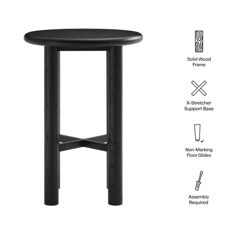 Modway Alvia Round 30" Oak Wood Bar Table