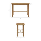 Modway Alvia Rectangular 60" Oak Wood Bar Table