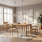 Modway Alvia 86"-105" Extendable Rectangular Oak Wood Dining Table