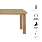 Modway Alvia 86"-105" Extendable Rectangular Oak Wood Dining Table