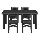 Modway Alvia 5-Piece Oak Wood Dining Table and Chairs Set