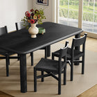 Modway Alvia 5-Piece Oak Wood Dining Table and Chairs Set