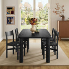 Modway Alvia 5-Piece Oak Wood Dining Table and Chairs Set