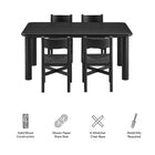 Modway Alvia 5-Piece Oak Wood Dining Table and Chairs Set