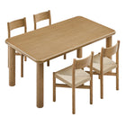 Modway Alvia 5-Piece Oak Wood Dining Table and Chairs Set