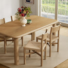 Modway Alvia 5-Piece Oak Wood Dining Table and Chairs Set