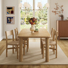 Modway Alvia 5-Piece Oak Wood Dining Table and Chairs Set