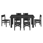 Modway Alvia 7-Piece Oak Wood Dining Table and Chairs Set