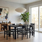 Modway Alvia 7-Piece Oak Wood Dining Table and Chairs Set