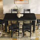 Modway Alvia 7-Piece Oak Wood Dining Table and Chairs Set