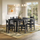 Modway Alvia 7-Piece Oak Wood Dining Table and Chairs Set