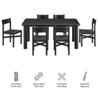 Modway Alvia 7-Piece Oak Wood Dining Table and Chairs Set